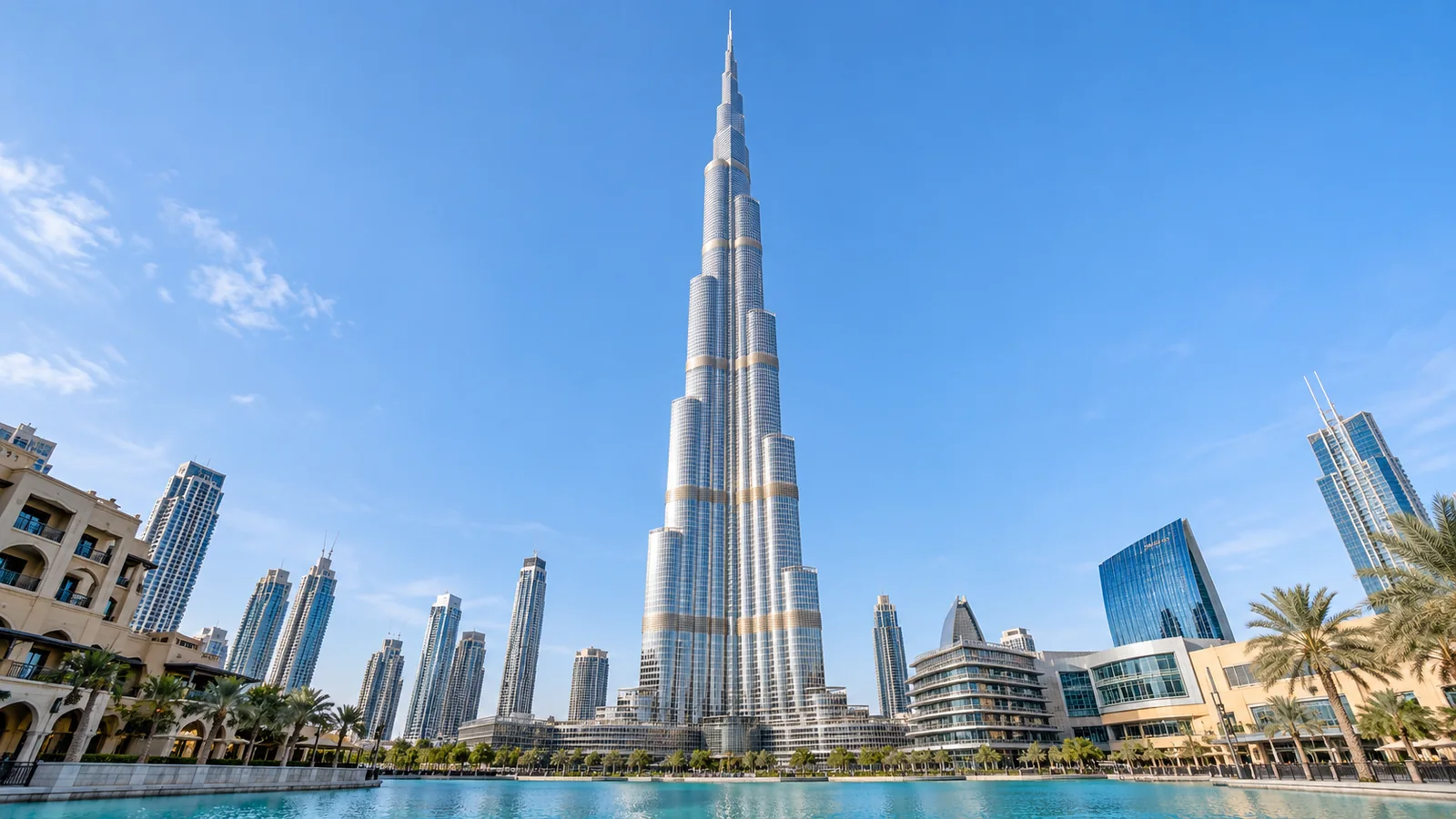 Architectural illustration of the Burj Khalifa and its tapering spire